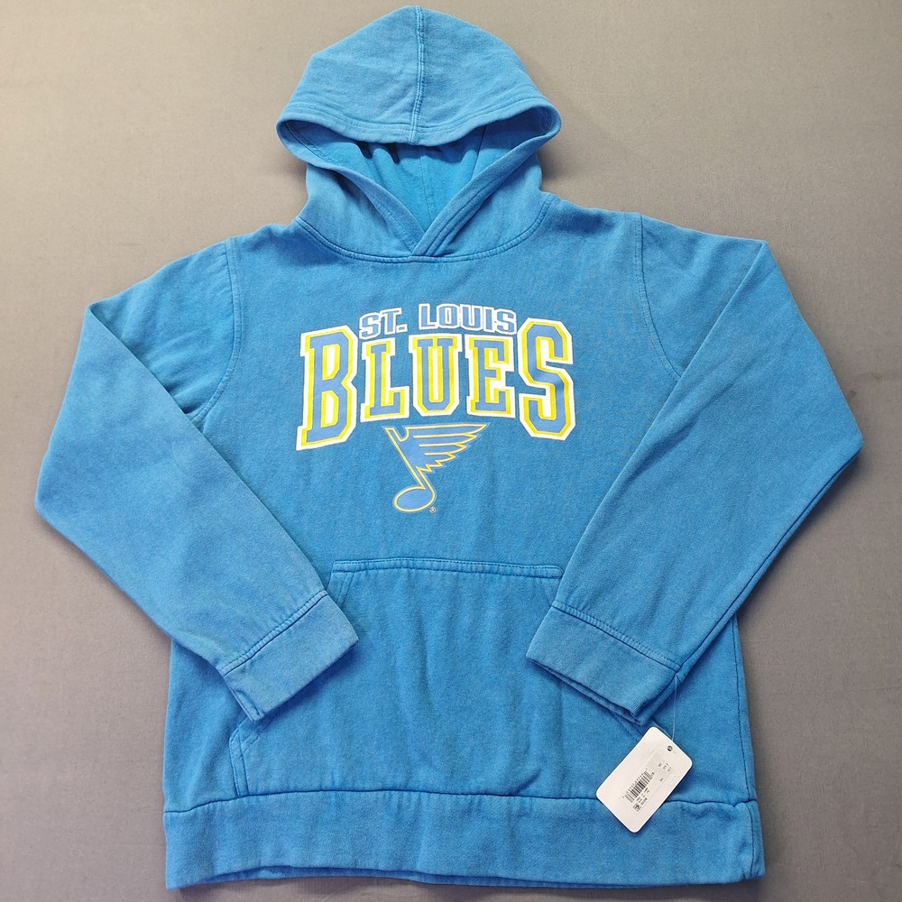 NHL St. Louis Blues Boys Blue Pullover Hoodie Fleece Sweatshirt Size L 12/14